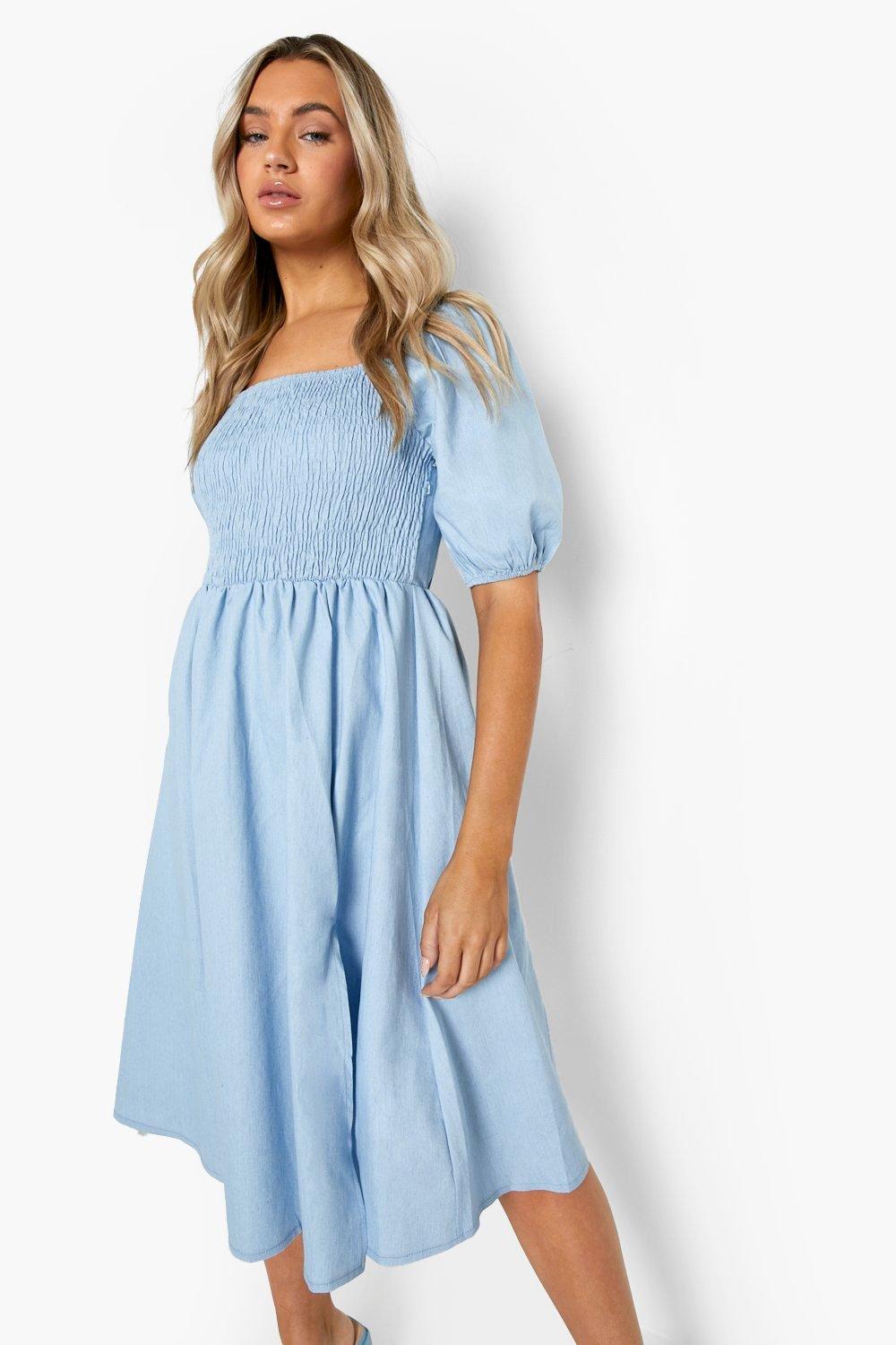 Baby blue dress outlet boohoo